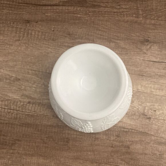 Vintage Grape Milk Glass Large Tall Compote Bowl 8" Imperial Glass Scallop - Picture 6 of 12